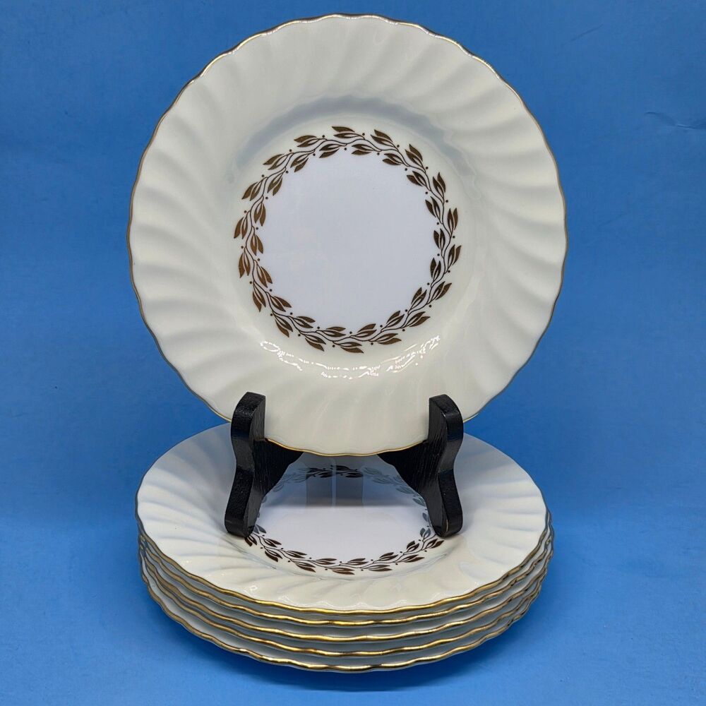 Minton Cheviot Gold Laurel Wreath Bread Plates 6 1/8" Set of 6